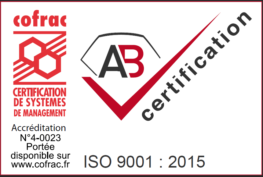 Marque ISO 9001 2015 avec COFRAC